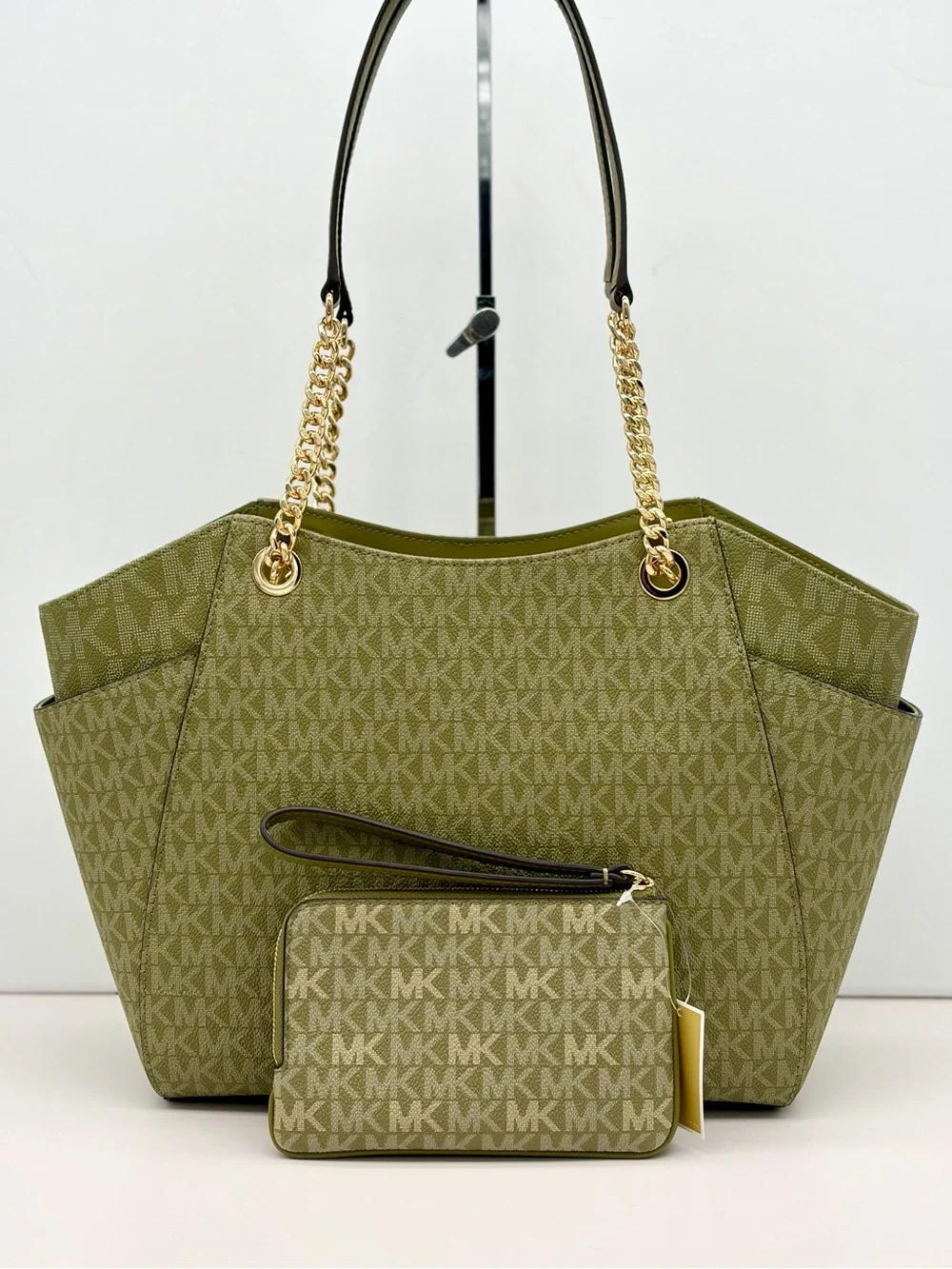 Michael Kors Olive Signature Tote with Wristlet